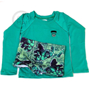 conjunto camisa + sunga infantil proteção solar uv50 bordado praia personagem lisa menino criança