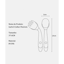 Kit Alimentação Silicone Colher Garfo Resistente para Bebe