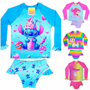 Conjunto Biquini Blusa Menina Infantil Praia Proteção Solar Uv Maiô Manga Longa Cumprida