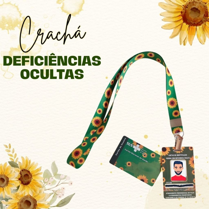 Crachá Autista Girassol e CIPTEA em PVC