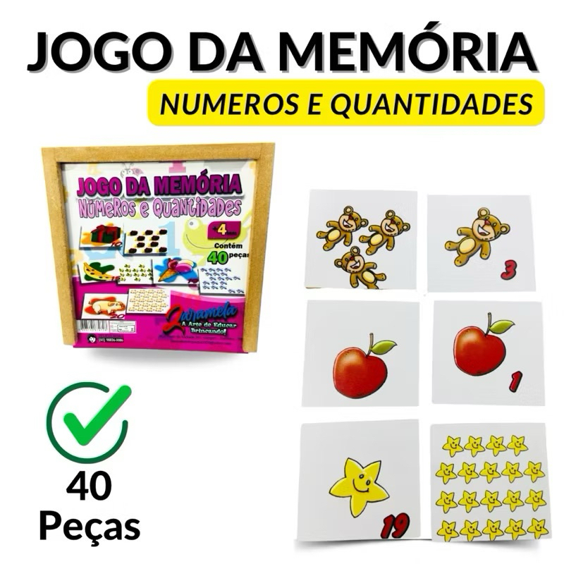 Jogo da Memoria 40 peças