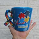 Caneca Quebra Cabeça Autista, TEA, presentes, 3d porcelana 400ml