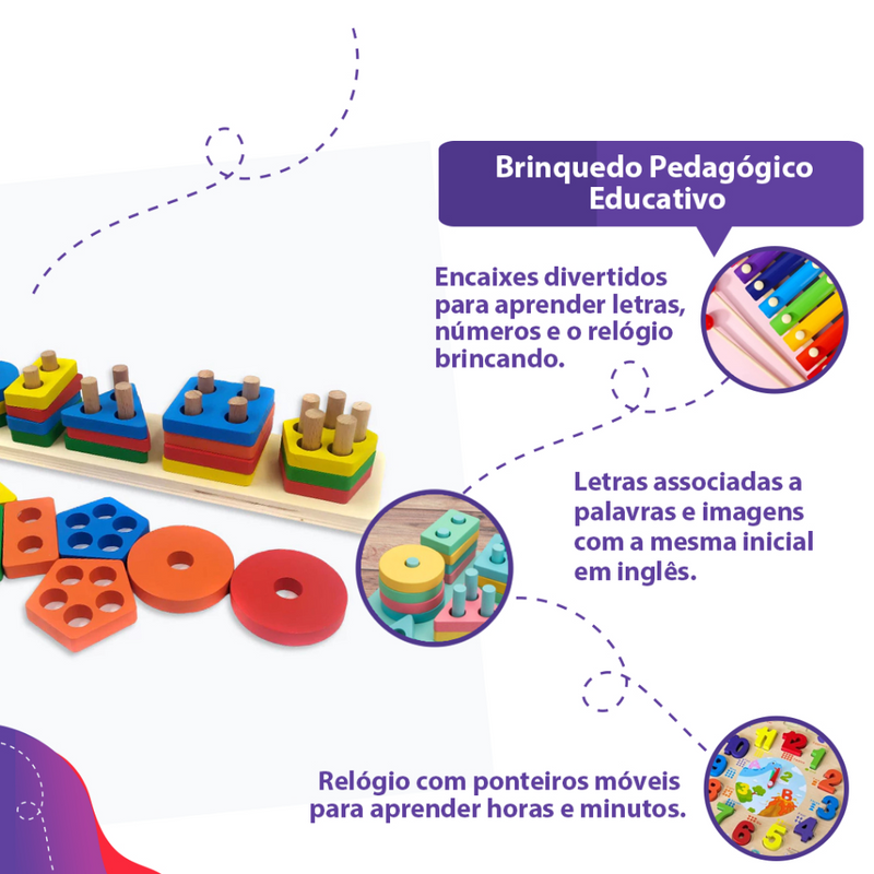 Brinquedo Pedagógico Educativo Musical Pedagógico Montessori Colorido Para Bebês Crianças Pequenas