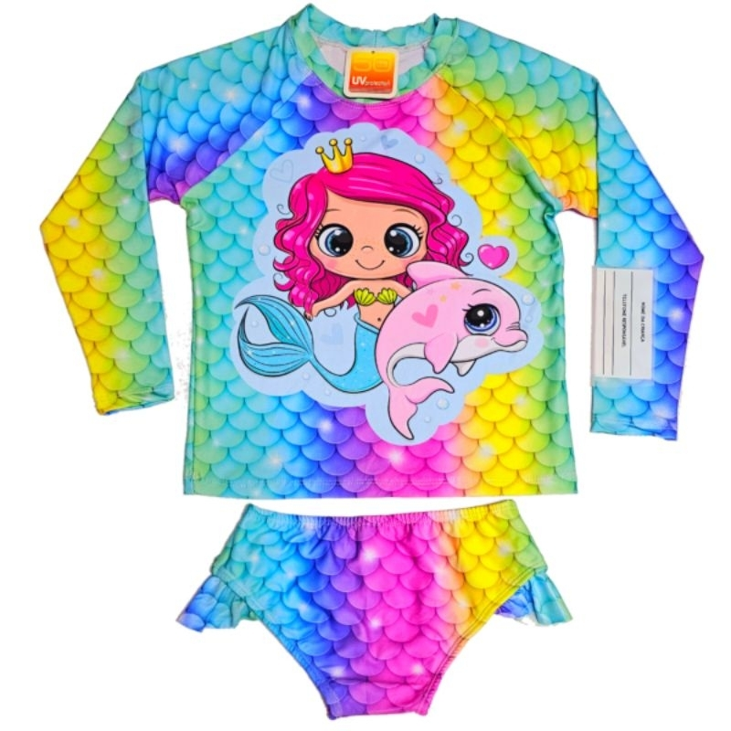 Conjunto Biquini Blusa Manga Longa Proteção UV50+