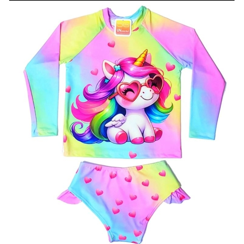 Conjunto Biquini Blusa Manga Longa Proteção UV50+