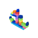 300 blocos de montar super coloridos + rodinhas - educacional