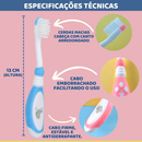 Kit 4 ou 6 Escovas de Dente Infantil Macia Dental Acima de 1 Ano Cabo Emborrachado
