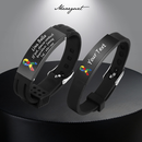 Meaeguet Pulseira Personalizada De Quebra-Cabeça Autismo Para Meninos , De Emergência Gravada Gratuita De Silcone