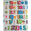 Tabuleiro Montessori Alfabeto Números Ilustrado Brinquedo Madeira Educativo Alfabetização