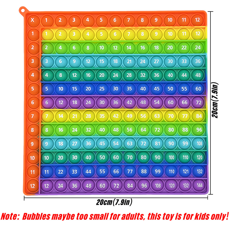 7.9 Pol . (20 Cm) 12x12 Multiplicação Pr actice Quick Push Pop Games , Sil icone Math Toys Papelaria Manipulativa Materi